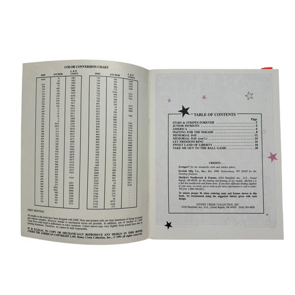 Vintage Let Freedom Ring Cross Stitch Pattern Book STONEY CREEK Patriotic USA - Picture 3 of 4